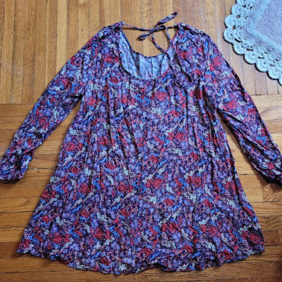 Modcloth Somedays Lovin floral boho tunic/babydoll shift dress size L - Picture 6 of 7